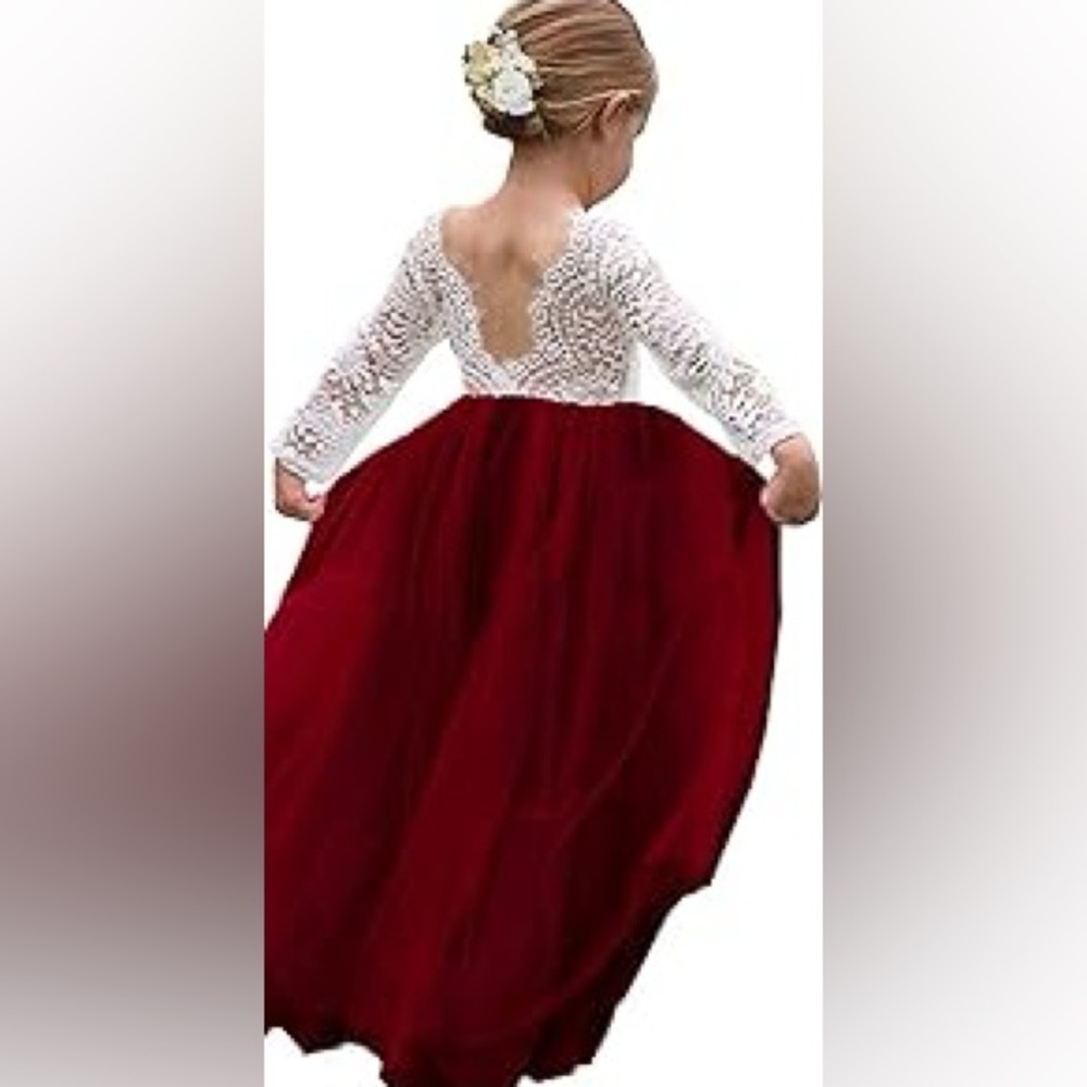 NWT* 2Bunnies Red and White Lace  Dress 4T